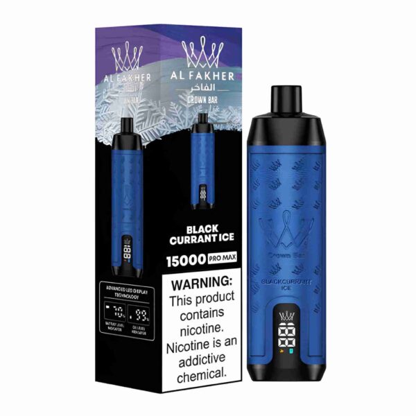 Al Fakher Crown Bar 15000 Pro Max Vape Ledena Crna Ribizla