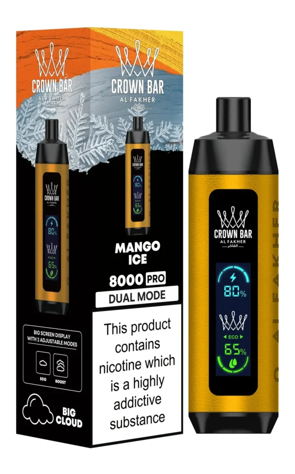 Al Fakher Crown Bar 8000 Pro Dual Mode Vape Ledeni Mango