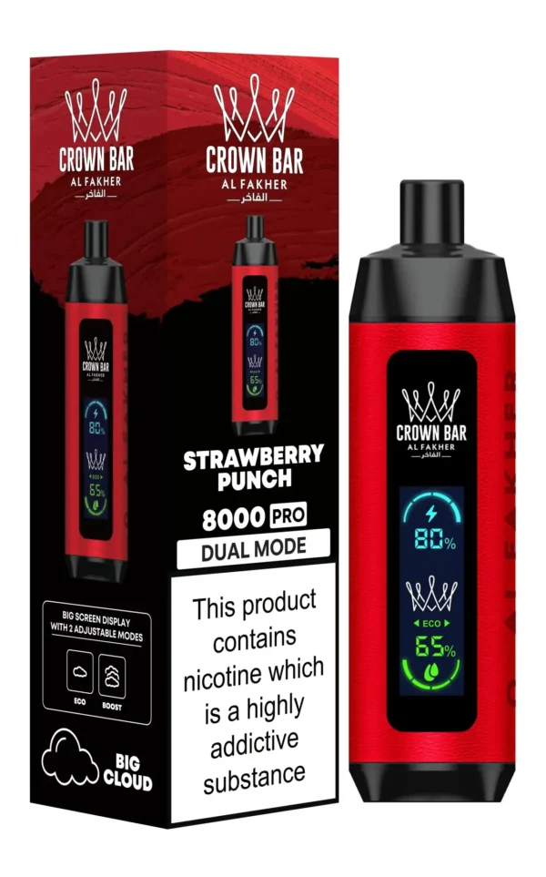 Al Fakher Crown Bar 8000 Pro Dual Mode Vape Zrela Jagoda