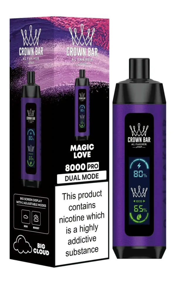 Al Fakher Crown Bar 8000 Pro Dual Mode Vape Magična Ljubav