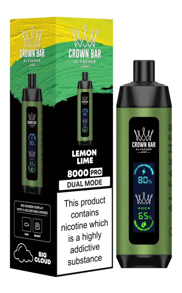 Al Fakher Crown Bar 8000 Pro Dual Mode Vape Limun i Lajm