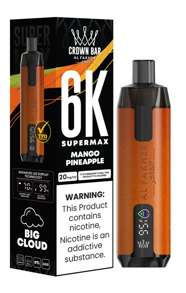 Al Fakher Crown Bar 6000 Super Max Vape Mango i Ananas