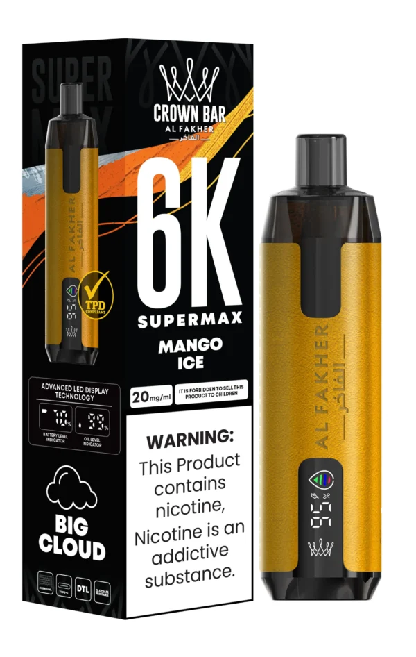 Al Fakher Crown Bar 6000 Super Max Vape Ledeni Mango