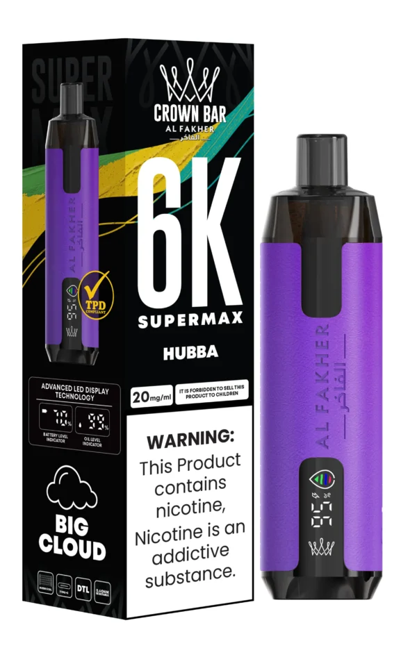 Al Fakher Crown Bar 6000 Super Max Vape Hubba