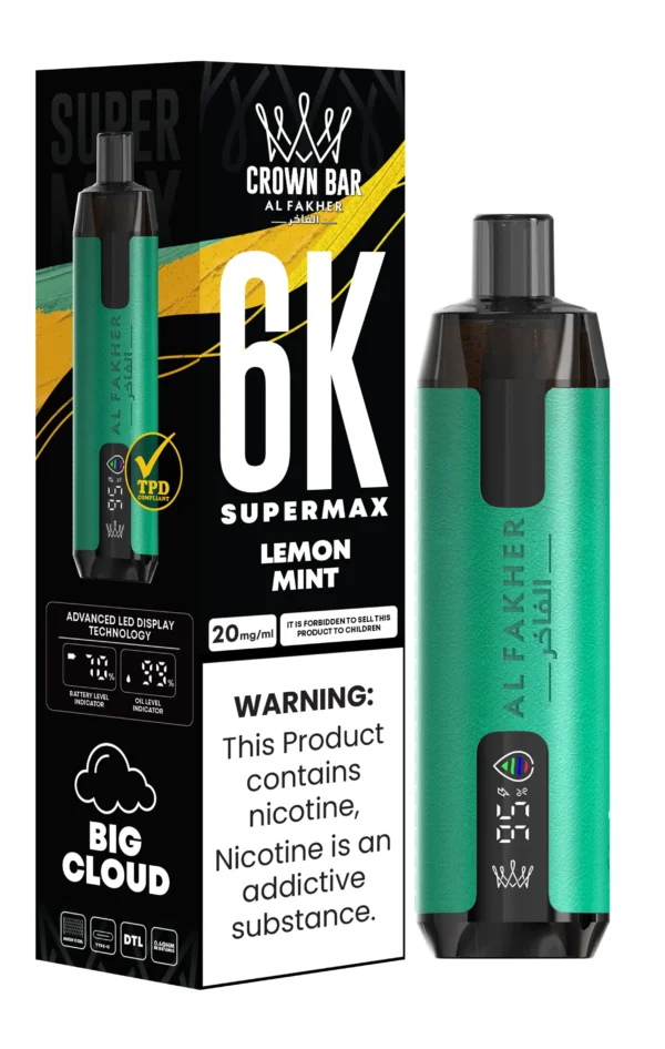 Al Fakher Crown Bar 6000 Super Max Vape Limun i Menta