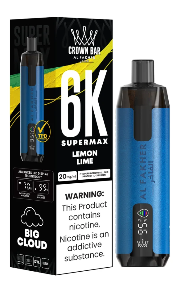 Al Fakher Crown Bar 6000 Super Max Vape Limun i Lajm