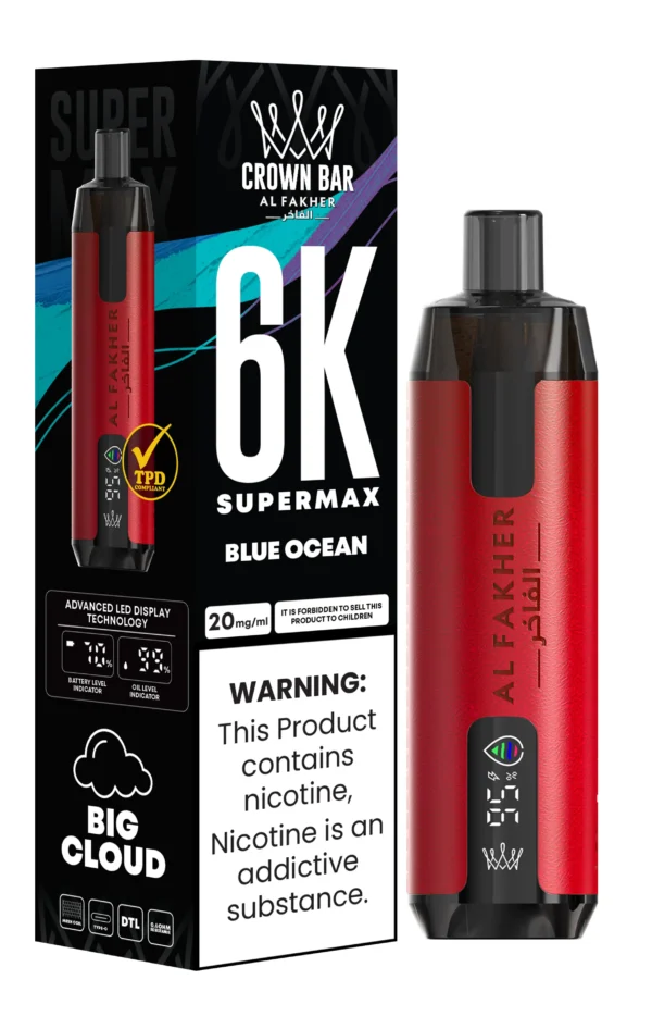 Al Fakher Crown Bar 6000 Super Max Vape Plava Magla